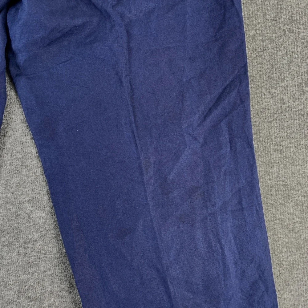 Vintage Polo Ralph Lauren Linen Pants Men 38x32 Blue Silk Trousers Old Money